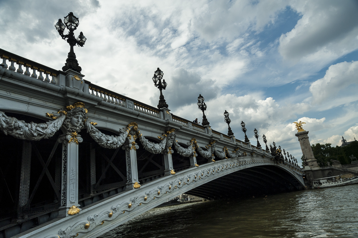 A Parisian bridge featuring gilded accents